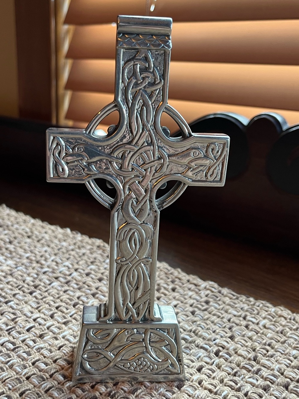 Handcrafted Mullingar Pewter Irish Standing Celtic Cross